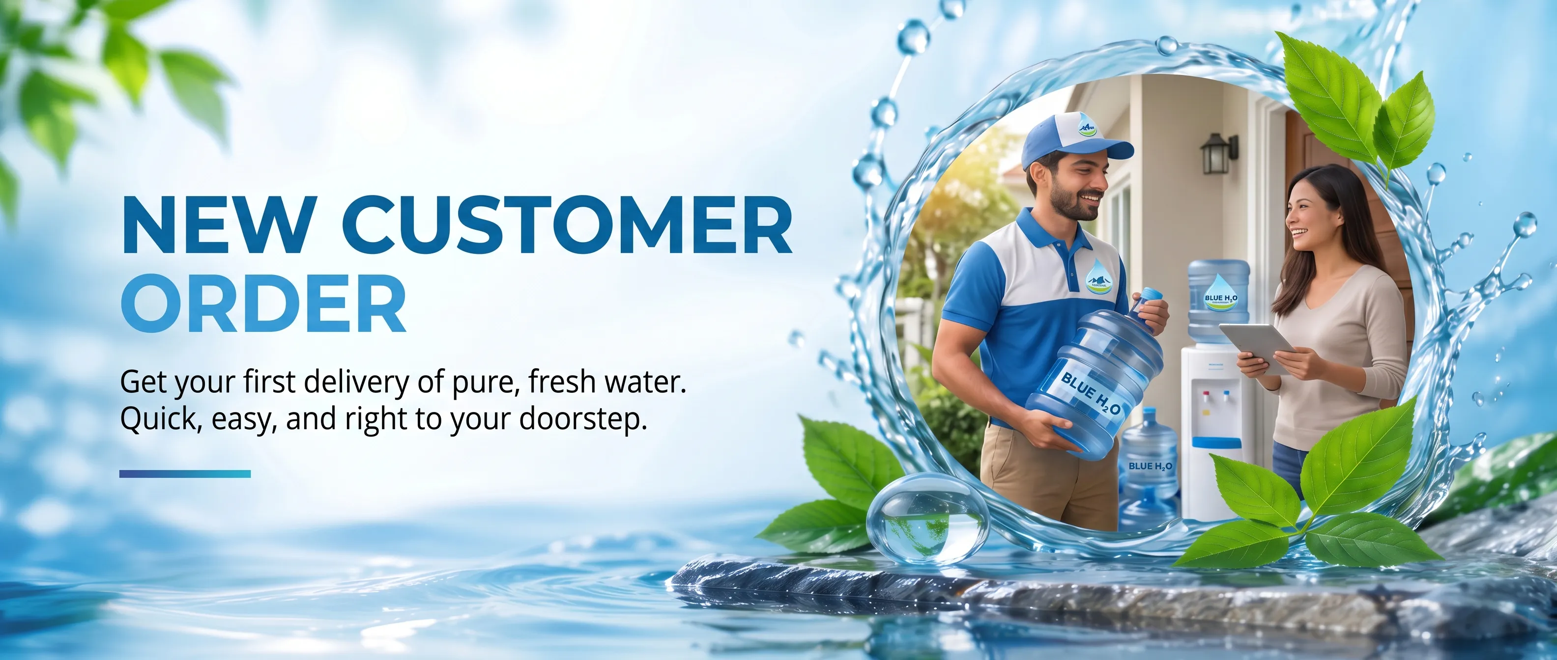 New customer order: quick and easy Blue H2O water delivery